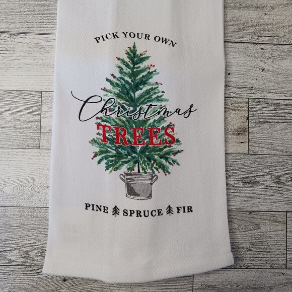 Christmas Tree Kitchen Towel Kitchen Linens Home Decor House Gifts Black Red - Picture 5 of 5